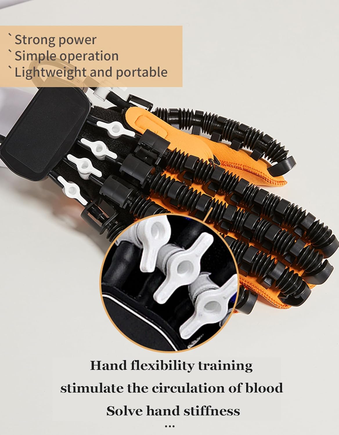 Rehabilitation Robot Gloves, Stroke Hemiplegia Hand Recovery Equipment with Mirror Glove, 3 Modes Pneumatic Hand Strengthening Devices