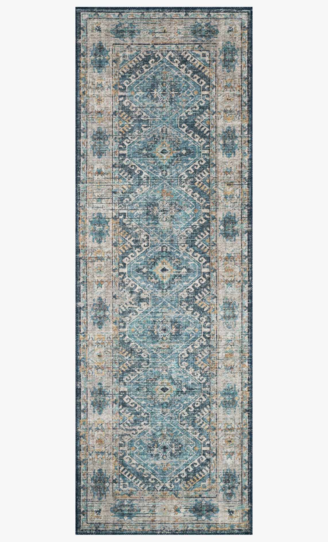 Loloi II Skye Collection - Traditional Power Loomed Rug in Denim & Natural (SKY-03)