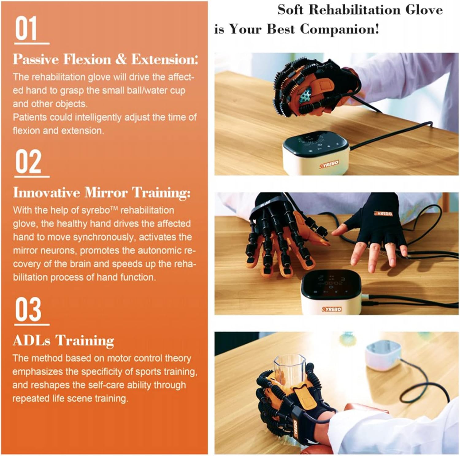 Household Hand Rehabilitation Robot Gloves,Physiotherapy Rehabilitation Robotics Rehab Device For Stroke People Finger Wrist Training with Mirror Mode and Single Finger Training,RightHand-12age(child)