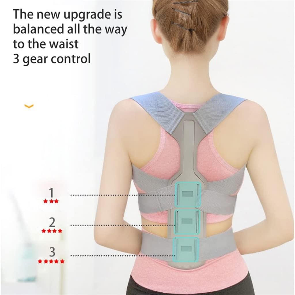 JSEIAJB Shoulder Clavicle Chest Back Brace Straightener Posture Corrector Scoliosis Support Lumbar Waist Pull Belt(M code)