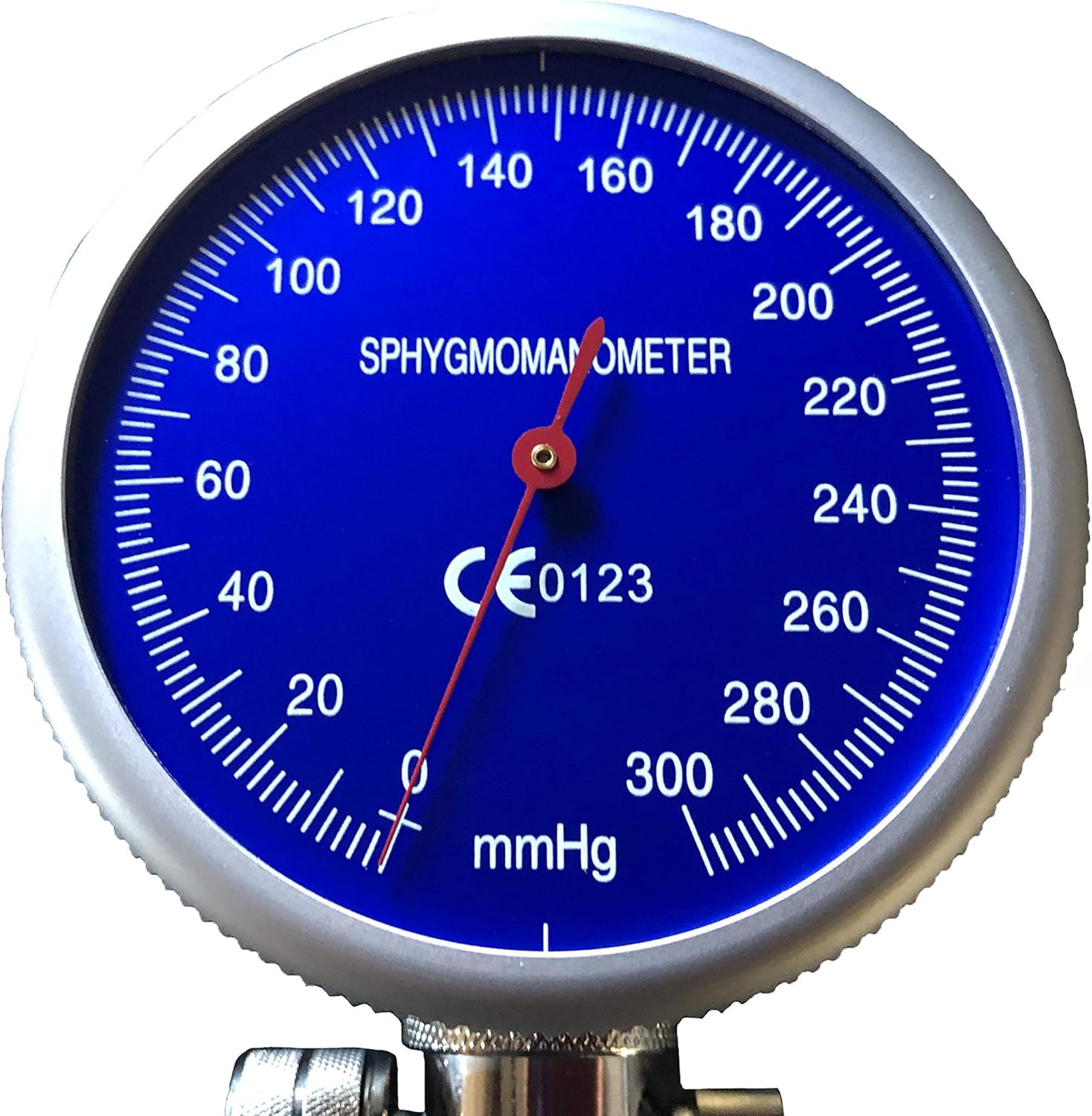 LINE2design Manual BP Cuff Kit 5 Infant Child Adult Large Adult & Thigh - EMS Deluxe Aneroid Sphygmomanometer Blood Pressure Monitor Set + Stethoscope with Carrying Case – Red