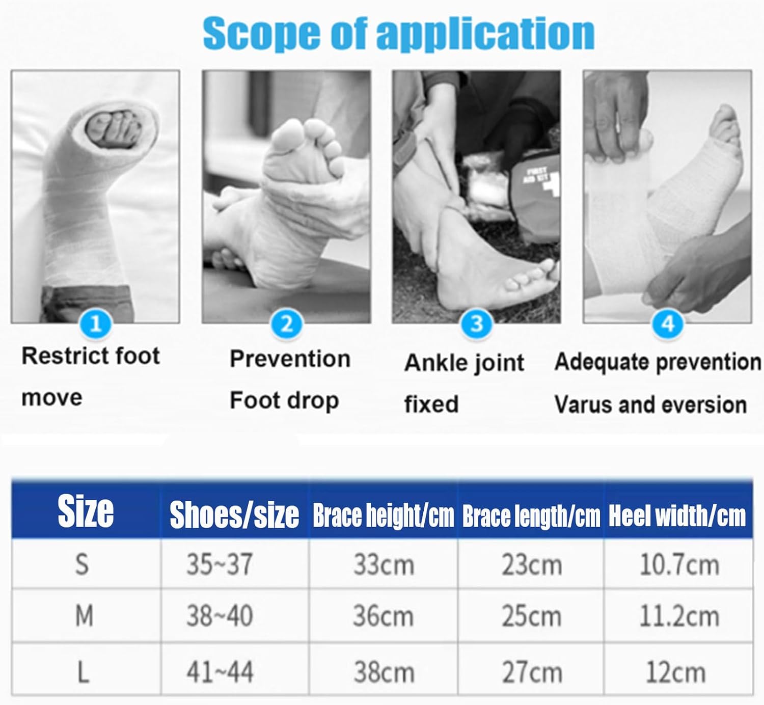 HUANGJUN Adjustable Plantar Fasciitis Night Foot Splint Achilles Tendonitis Brace for Fascia, Tendon And Postoperative Recovery for Men And Women,B,M