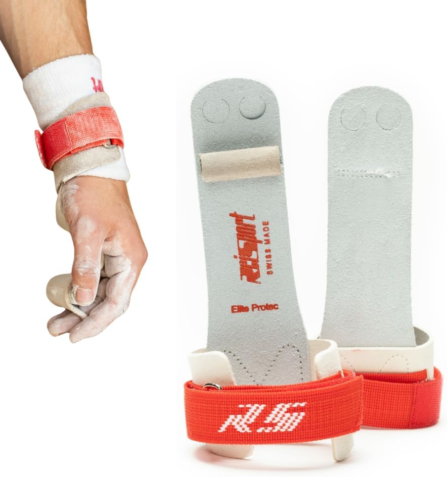 Reisport Protec Ring Gymnastics Grips for Men - Triple Strength Leather Hand Grips for Gymnastics Rings - Gymnastics Equipment & Accessories for Advanced Gymnasts