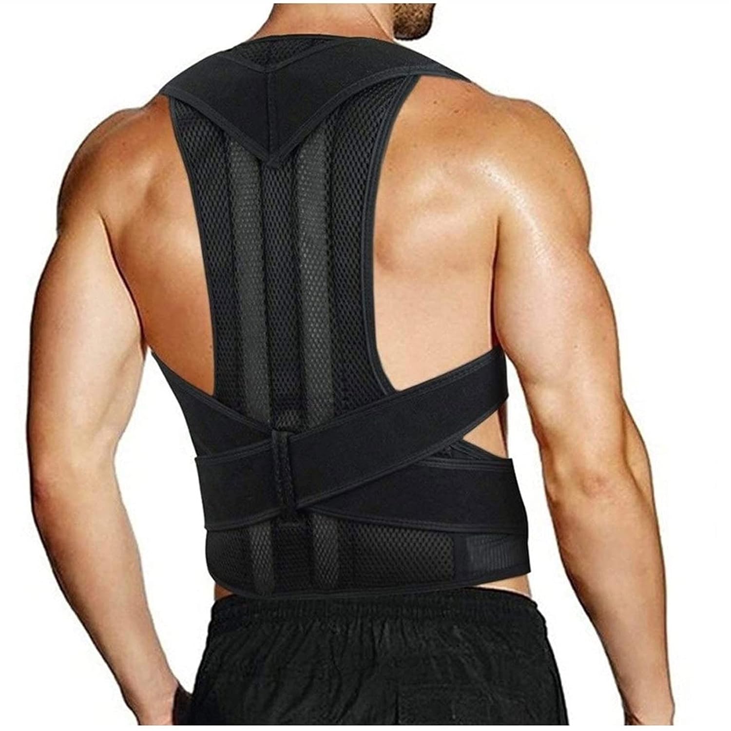 Posture Corrector For Men And Spine Back Support Support Belt Pain Relief For Neck Back Shoulders Adjustable Breathable Waist Straps,
