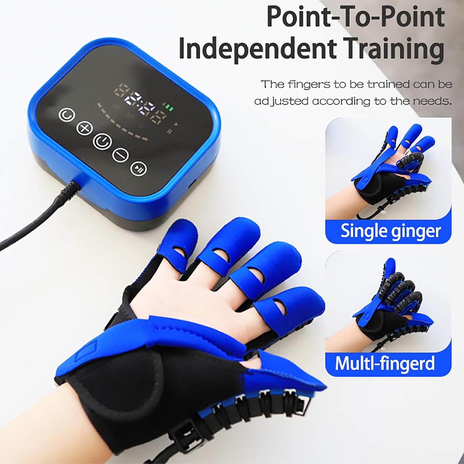 Rehabilitation Robot Hand Glove, Stroke Hand Recovery Device Finger Training Equipment with Strength Adjustment for Arthritis and Stroke Patient