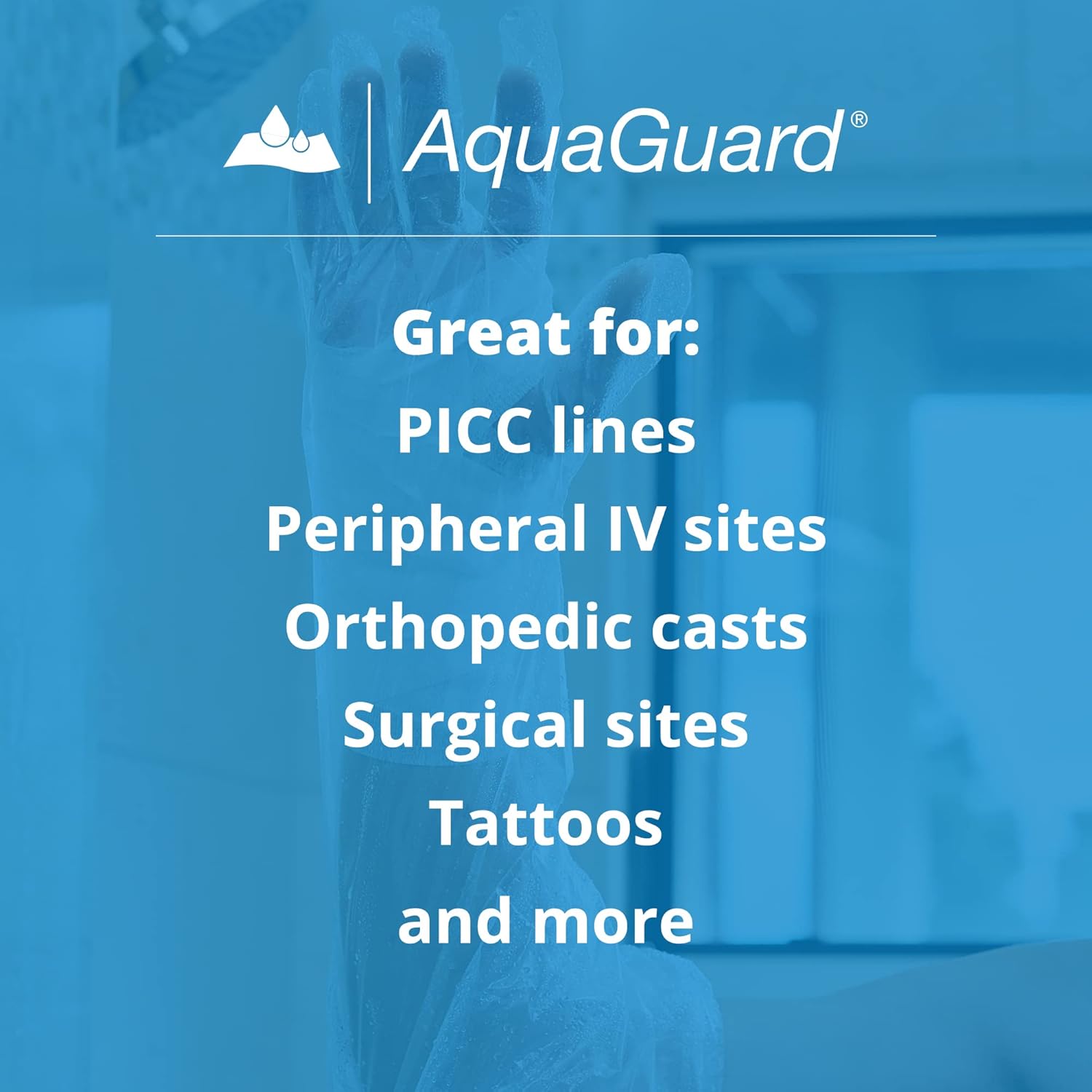 TIDI AquaGuard Glove – Shower Protection Glove with Water-Seal Band – Arm Cast Cover – 75 Gloves and 25 Water-Seal Bands Total (3 Gloves per Package x 25 Packages) – Home Medical Supplies (50016-RBX)