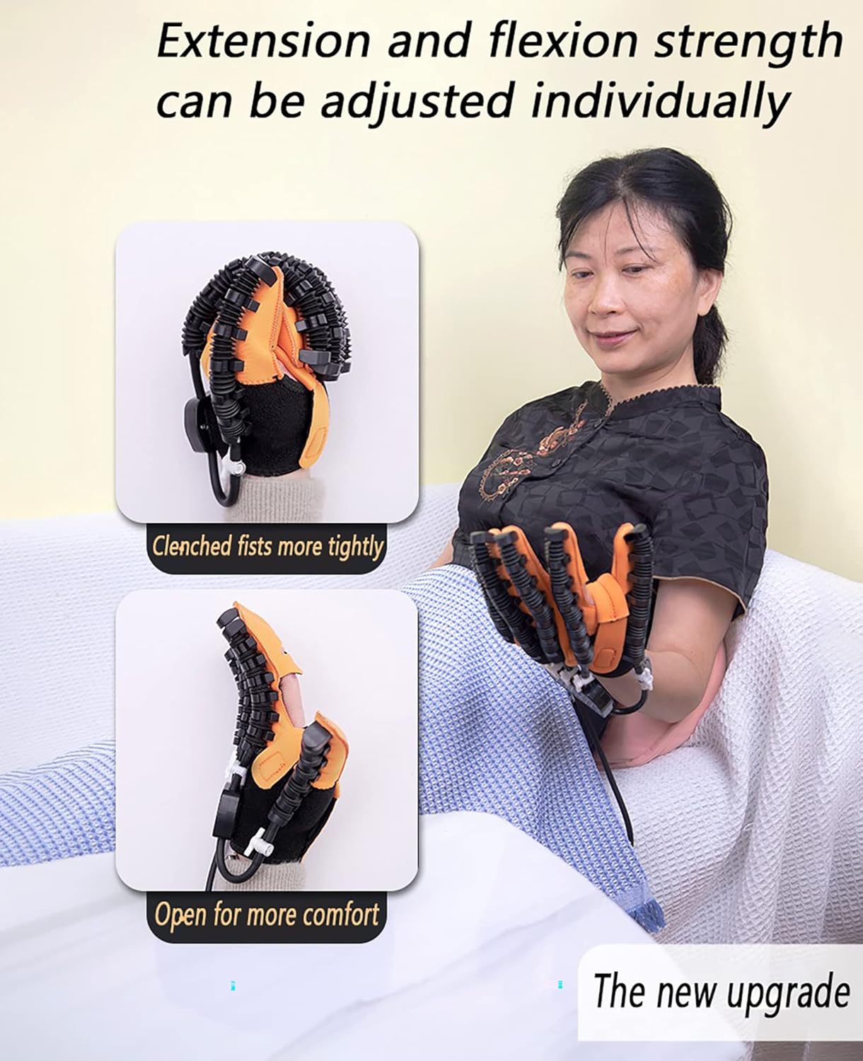 Finger Rehabilitation Trainer Robot Gloves, Stroke Hemiplegia Rehabilitation Training Equipment, Self Trainer, Long-Term Relief Finger Cramps(Size:L Code,Color:Right Hand)