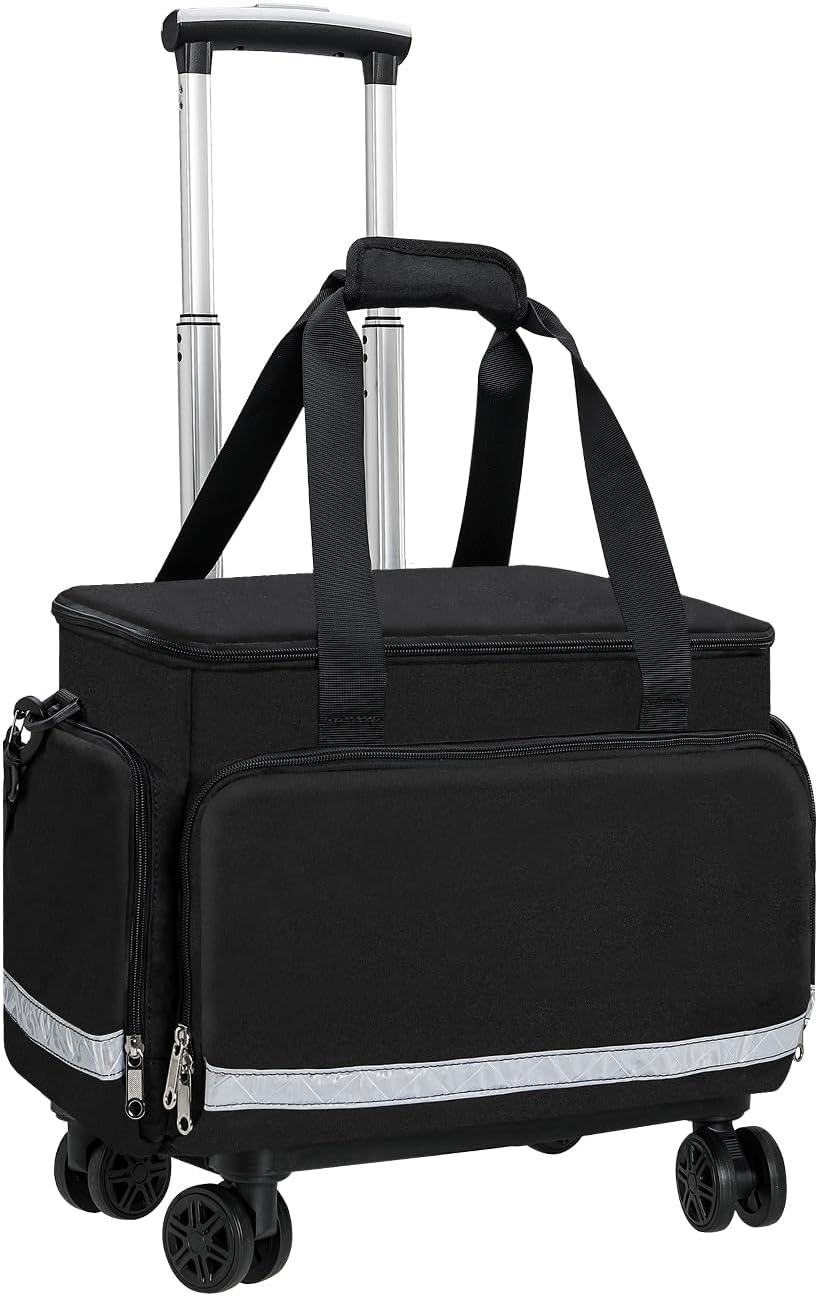 Medical Bag Rolling Roller Bag Trolley Duffel Nurses EMT CNA RN Empty for First Aid Responder Home Health Care Nursing Student Roll Duffle Bag Carry on Wheels Wheeled Work Physicians Doctor