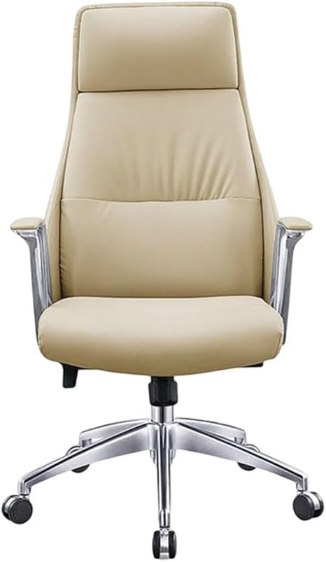 Manager Office Chair Rotate Computer Stool High Back Support Leather Furniture with Armrest Sponge Cushion (D As Shown)