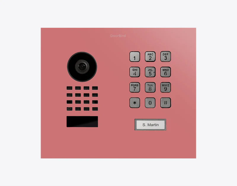 DoorBird D1101KH Modern Flush-Mount IP Video Door Station in Antique Pink, RAL 3014