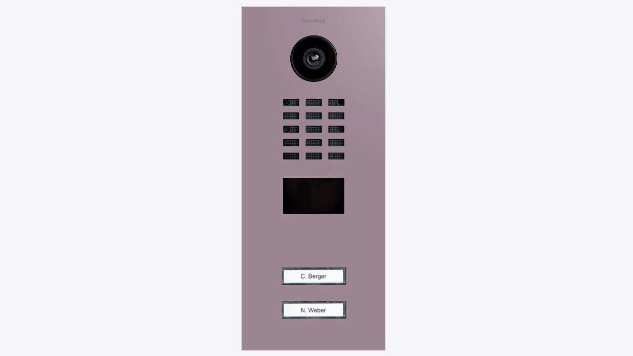 DoorBird D2102V IP Video Door Station, 2 Call Button in Pastel Violet, RAL 4009