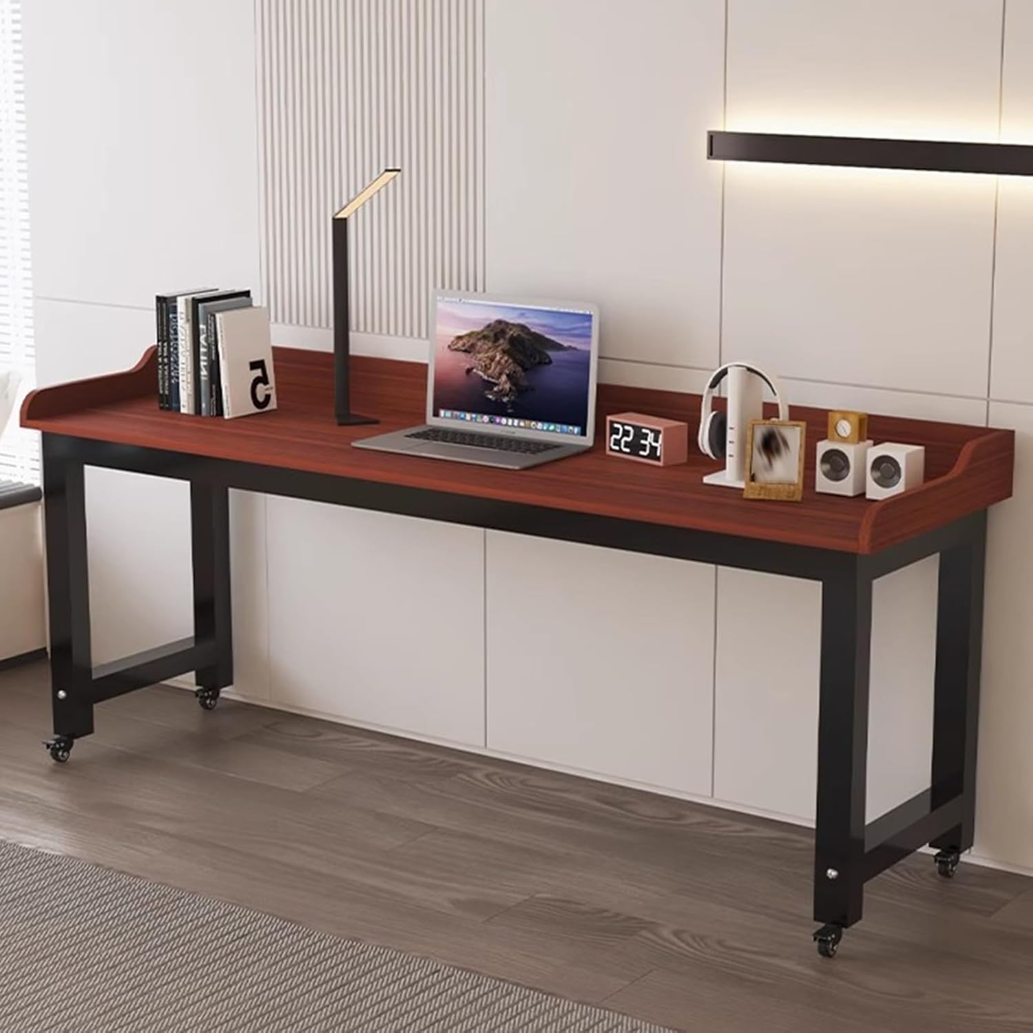 Mobile Overbed Table, Bedside Table with 360° Wheels, Standing Over Bed Table, Rolling Medical Over The Bed Desk for Hospital and Home Use