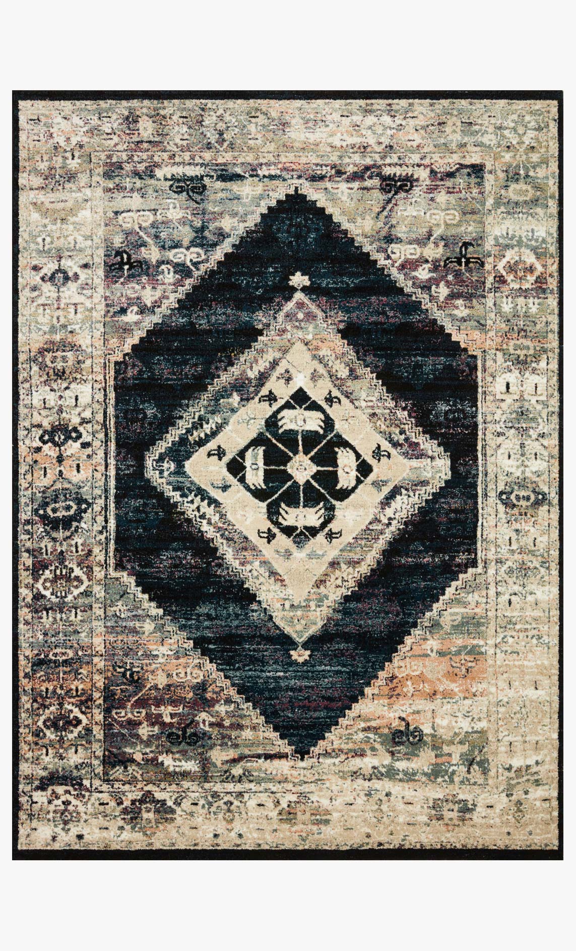 Loloi Jasmine Collection - Contemporary Power Loomed Rug in Ink (JAS-02)