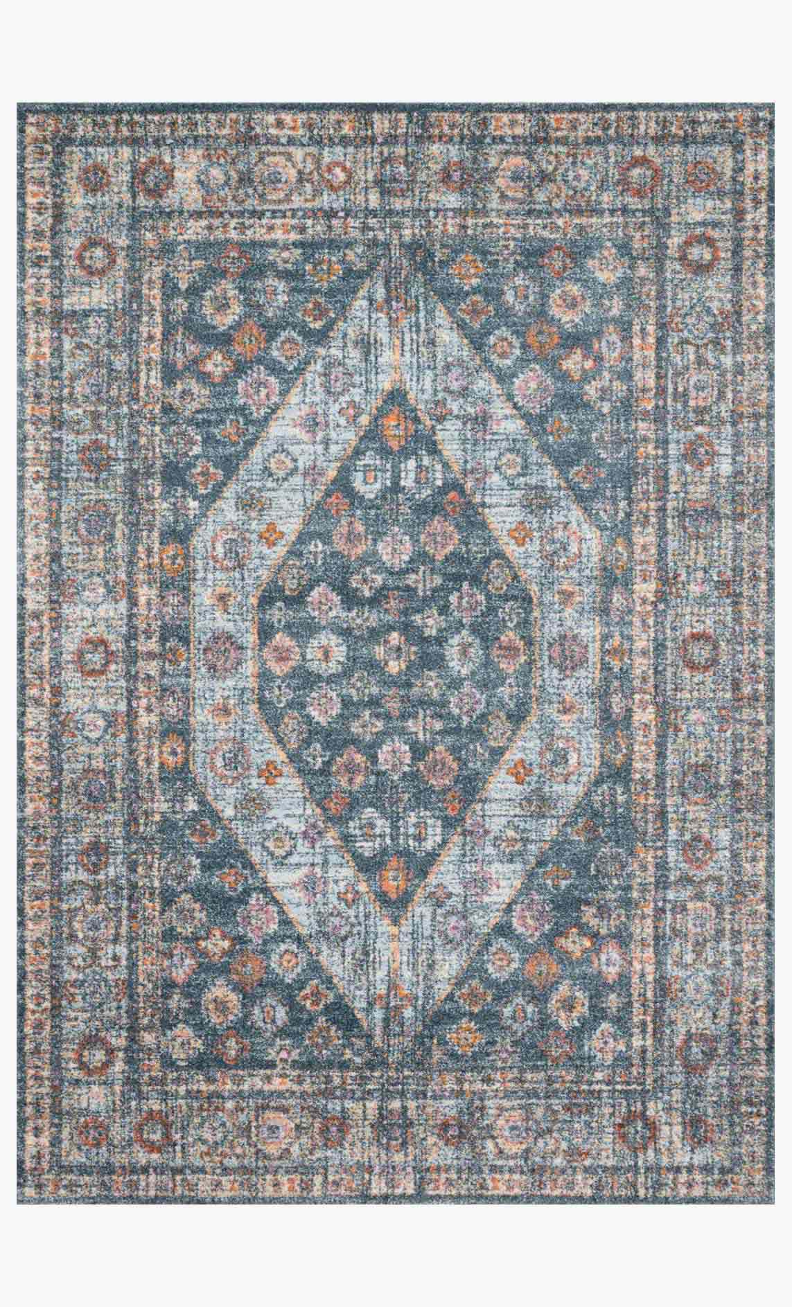 Loloi Clara Collection - Transitional Power Loomed Rug in Blue & Lt. Blue (CLA-02)