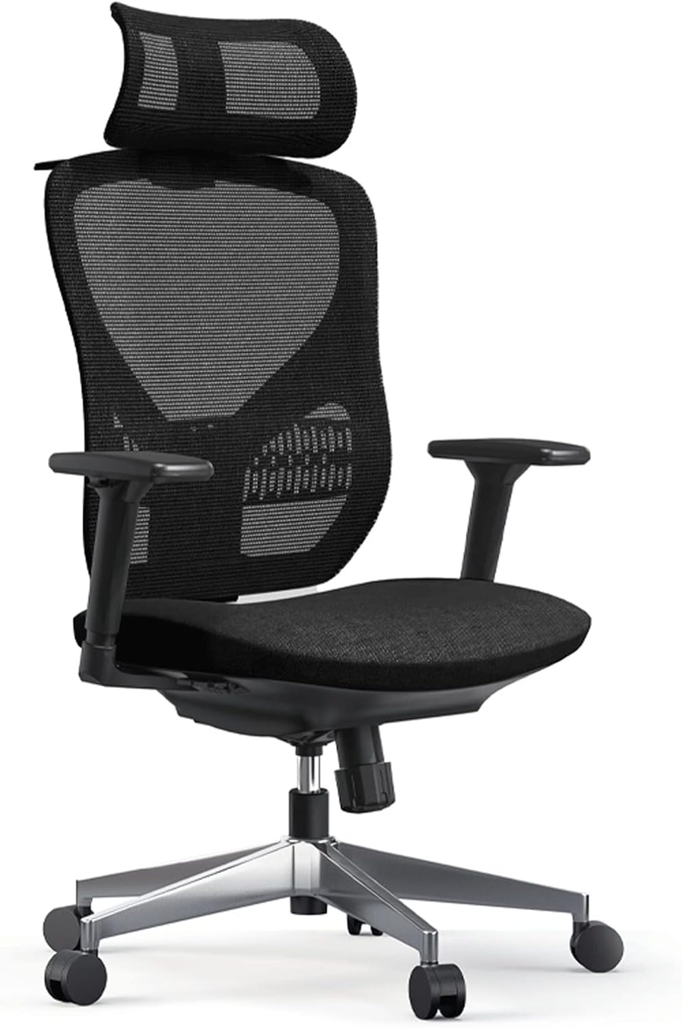 Office Chair, Breathable Mesh Executive Meeting Chairs with 3D Armrest and Headrest Support, Adjustable Lumbar Support, Ergonomic Sedentary Comfort Office Chair (Sponge Aluminum Alloy)