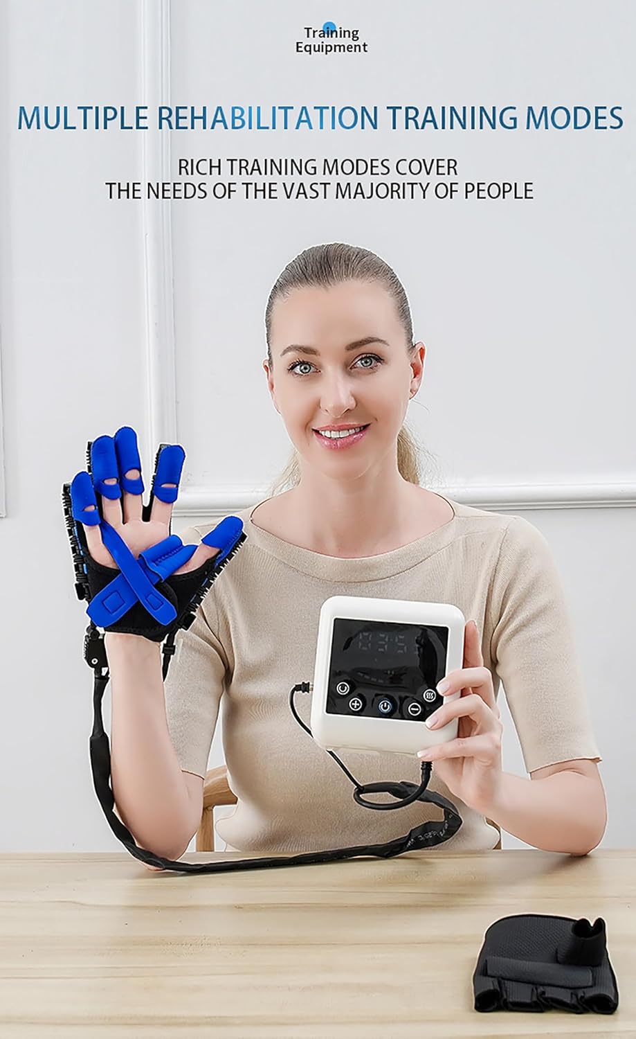 Rehabilitation Robot Glove, Hand Function Recovery Trainer for Elderly People Hemiplegia Caused by Stroke, for Left or Right, with Hot Compress Training