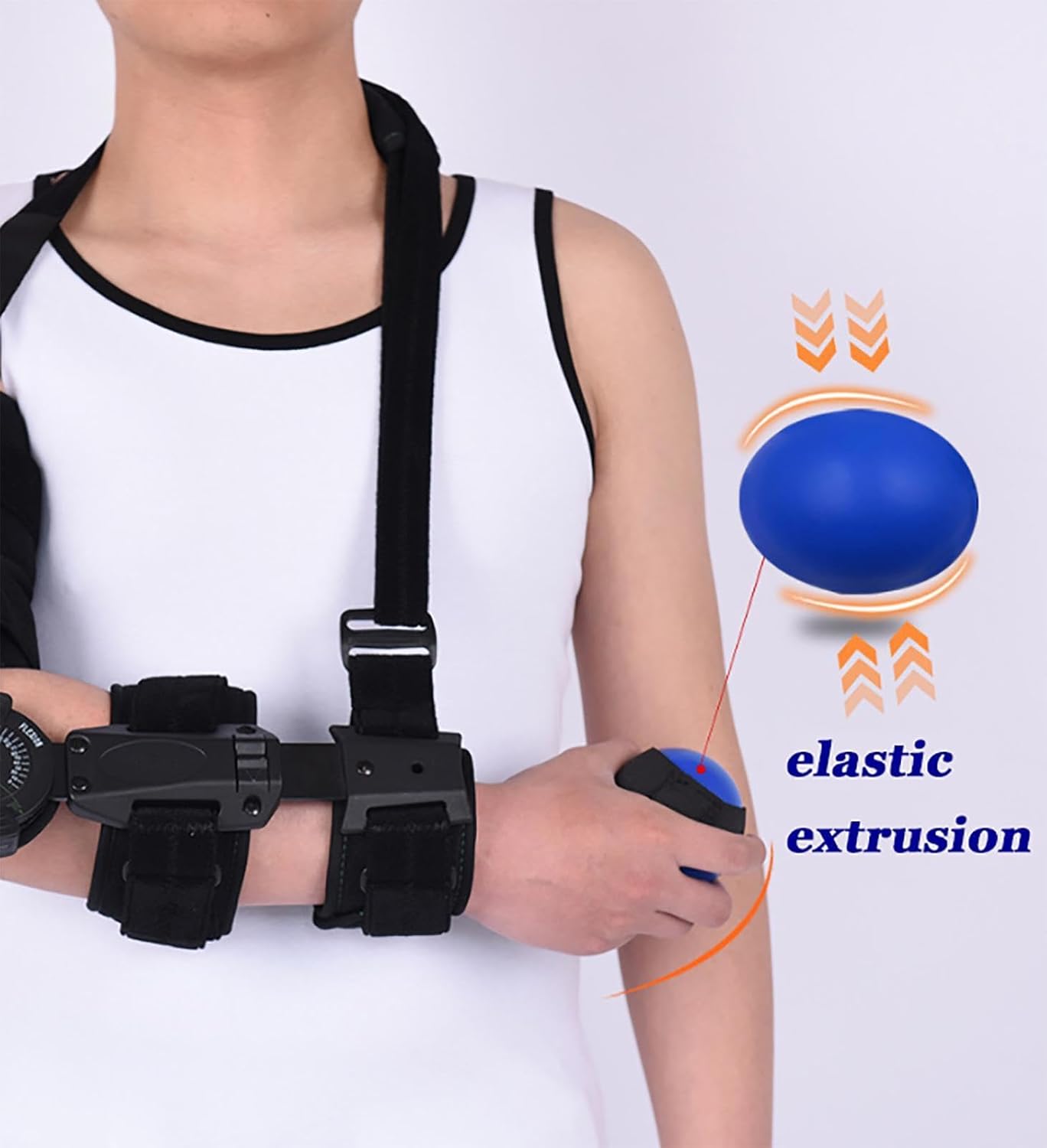 Hinged Telescoping Elbow Brace|Adjustable ROM Post Op Arm Splint|Removable Hand Grip & Shoulder Strap|Surgery Injury Recovery Pain Relief | Men & Women|,Left (Left
