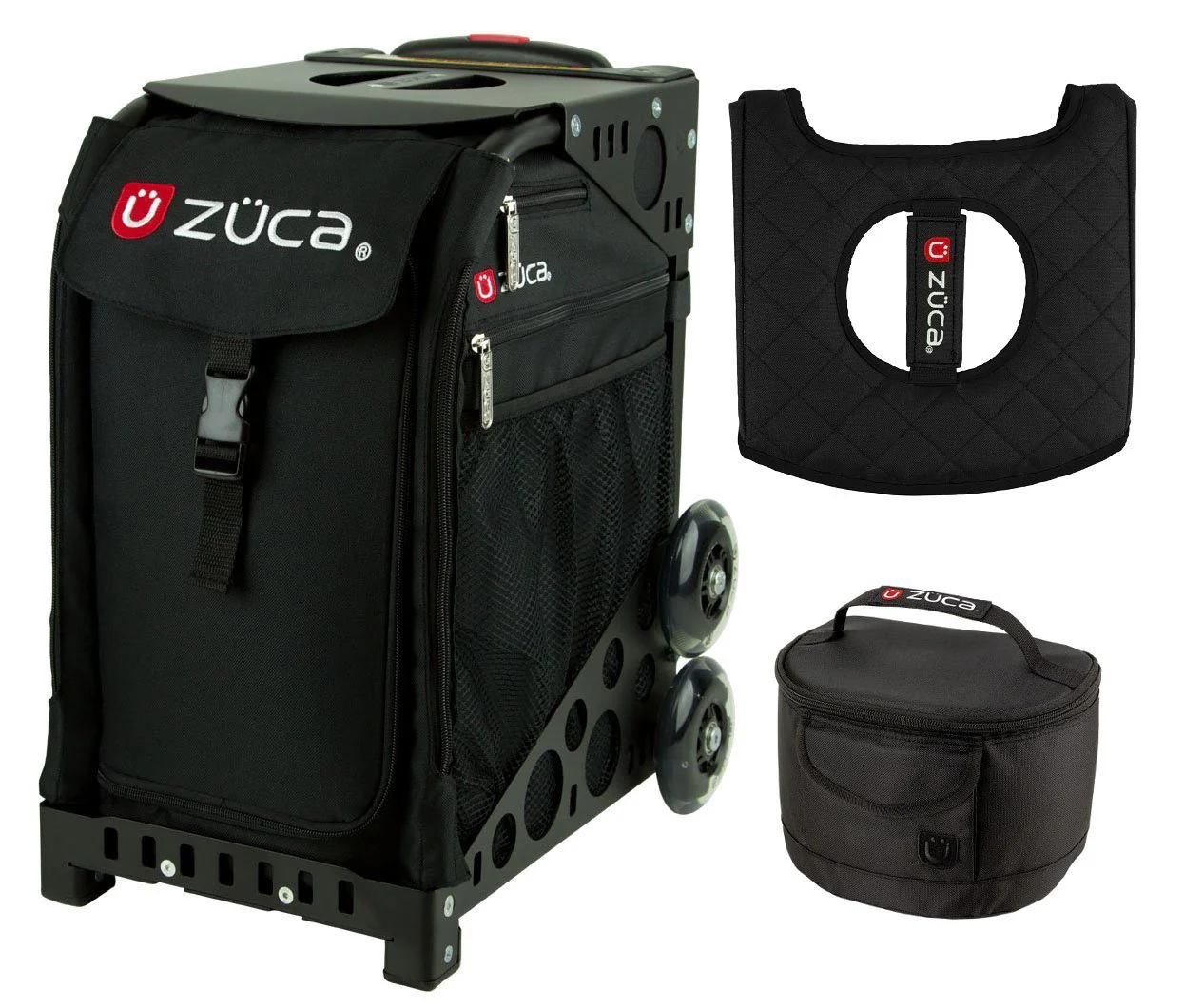 Zuca Obsidian Sport Bag (Black/Flashing) w/ Gift Lunchbox & Seat Cover