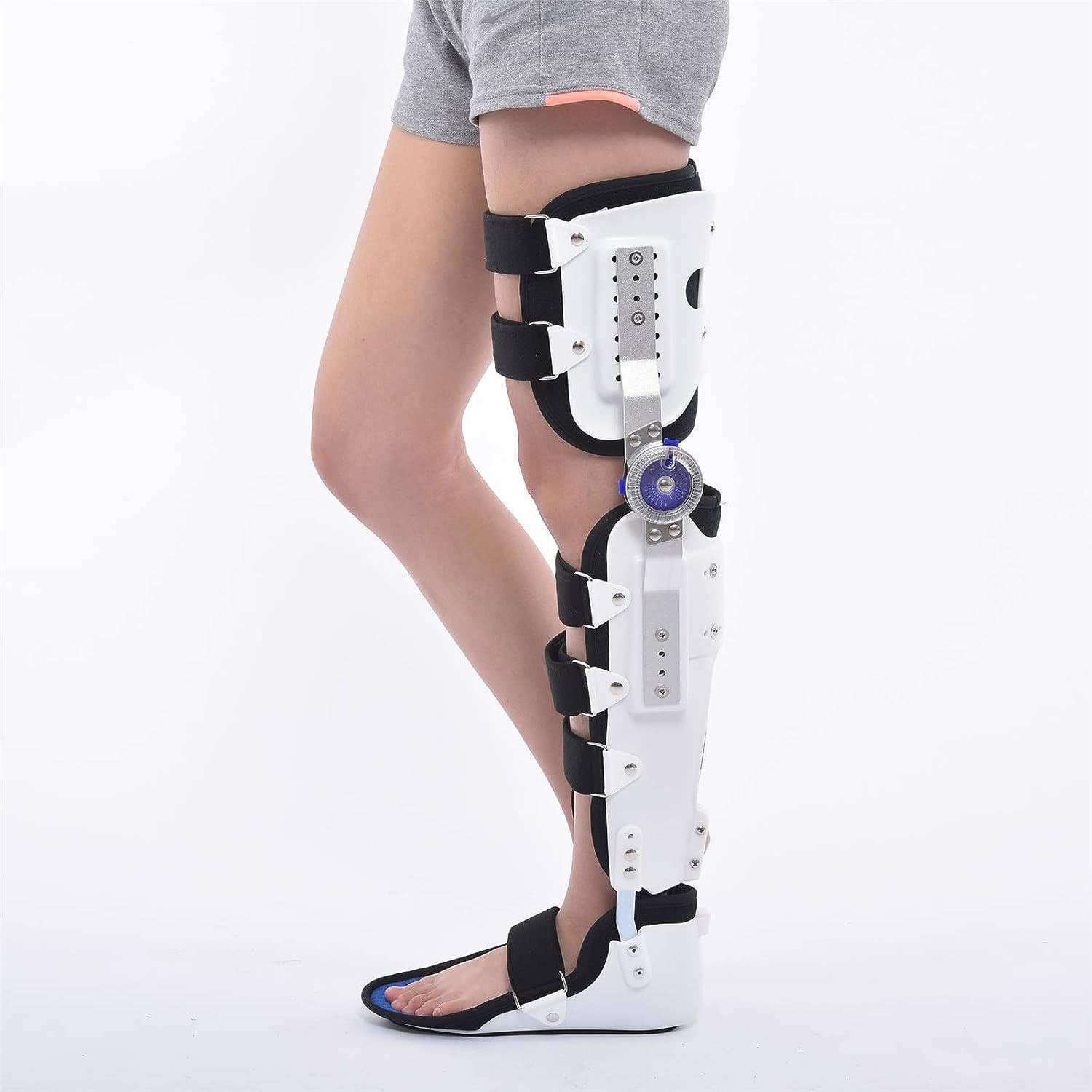 Adjustable Hip Joint Fixation Bracket, Hinged Knee Foot Support Brace, Adjustable Post Knee Support Orthosis Immobilizer Protector, Full Leg Stabilizer Knee Orthosis Splint, Foot and Orthotics of Lowe