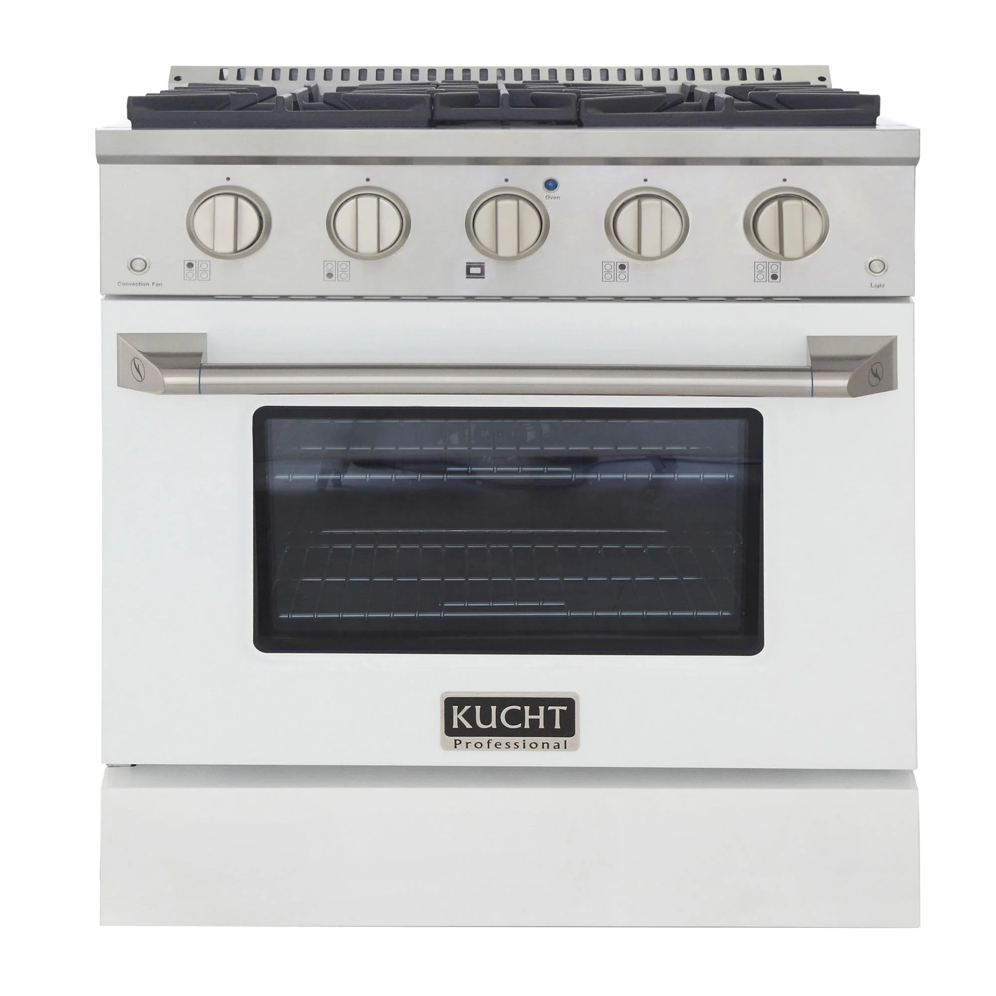 Kucht 30-Inch Propane Gas Range with Sealed Burners & 4.2 Cu. Ft. Convection Oven in White (KNG301/LP-W)