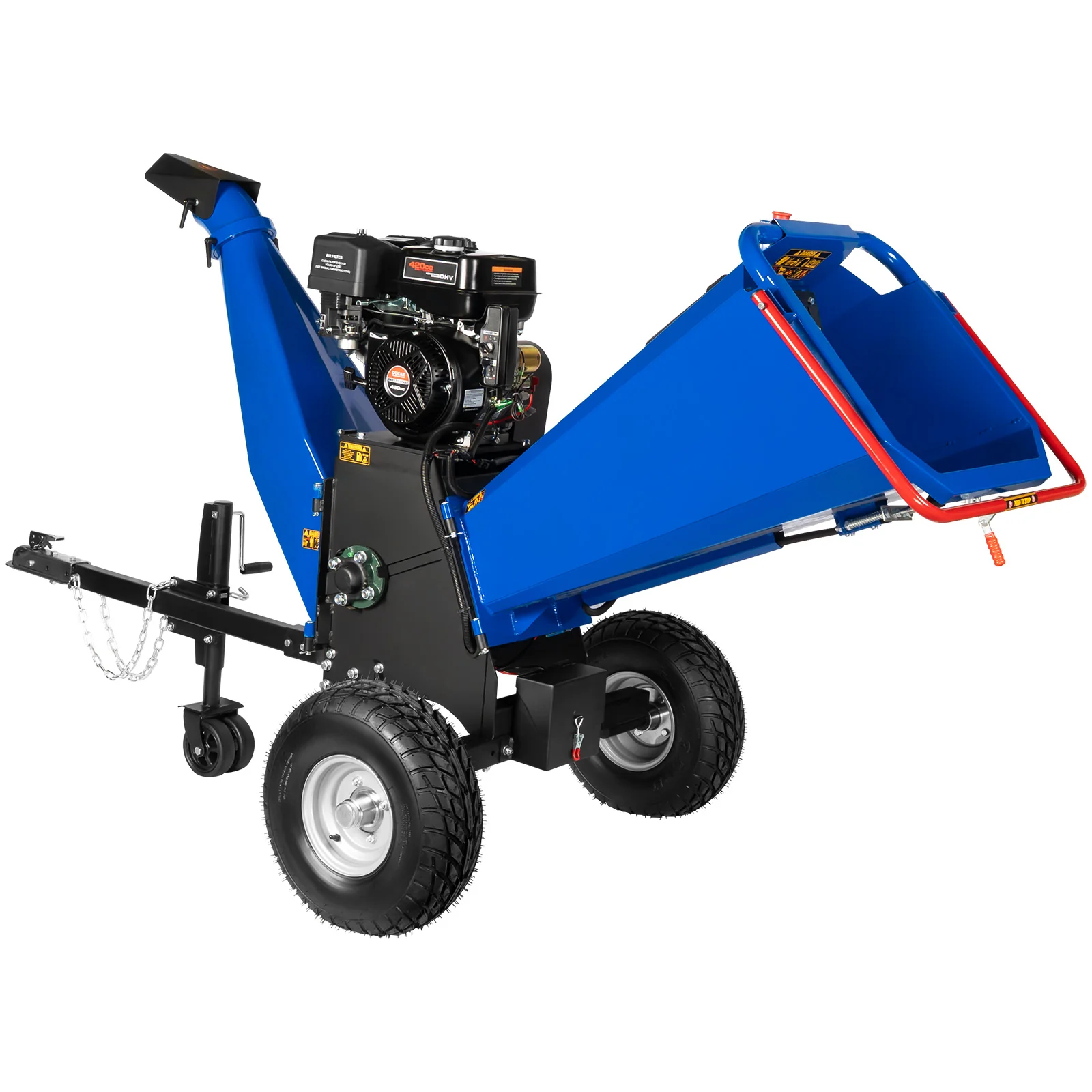 BILT HARD 6-Inch Drum Wood Chipper, 13.5HP 420cc Briggs & Stratton Gas Engine with Recoil & Electric Start