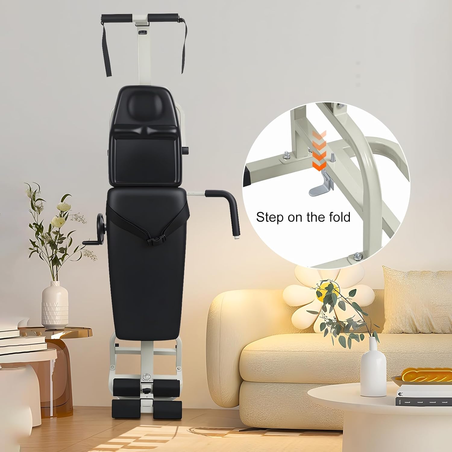 Manual Traction Bed,Manual Lumbar Decompression Device, Home Use Back Stretcher for Pain Relief, 330 lbs Capacity, Targets Neck, Shoulder & Sciatica, Compact for Home/Gym/Office