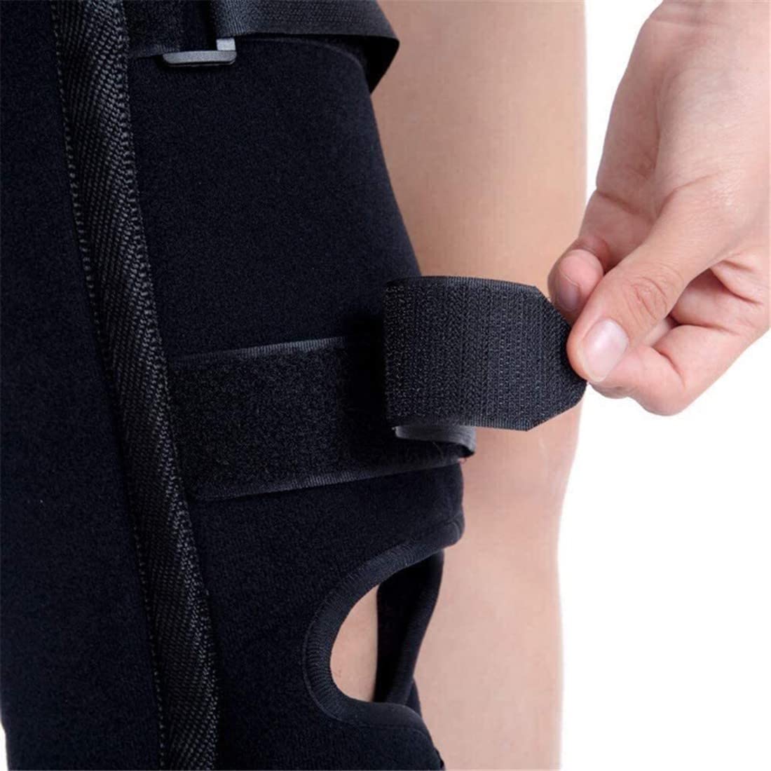 Adjustable Knee Immobilizer Brace Foot Orthosis Stabilizer Orthopedic Walker Boots Re-Usable Secure Comfort Knee Splint Support Stabilizer For Men Women Kids(
