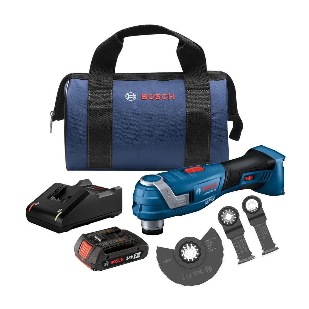 BOSCH GOP18V-34B12 18V Brushless Oscillating Multi-Tool Kit with 2 Ah Battery