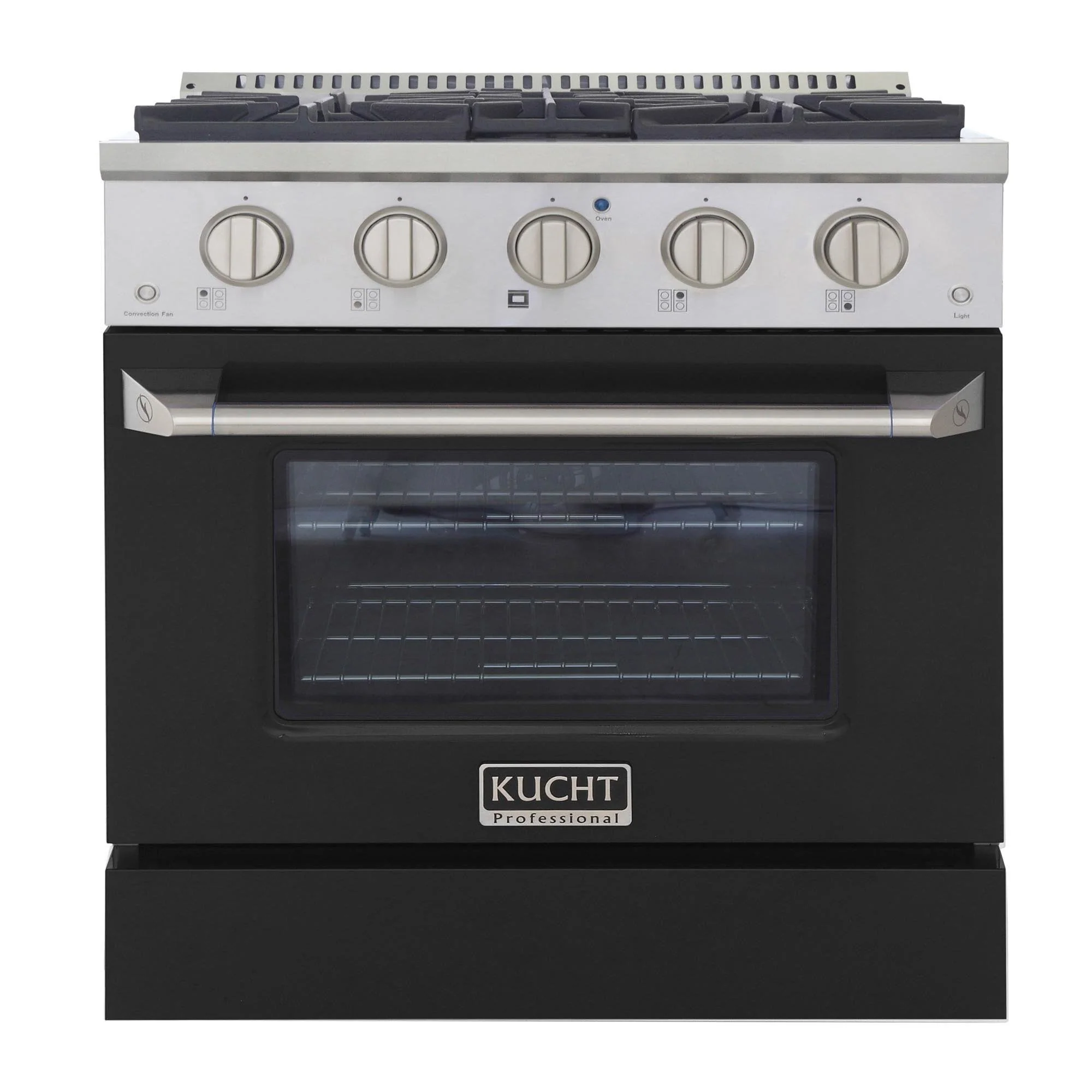 Kucht 30-Inch Propane Gas Range with Sealed Burners & 4.2 Cu. Ft. Convection Oven in Black (KNG301/LP-K)