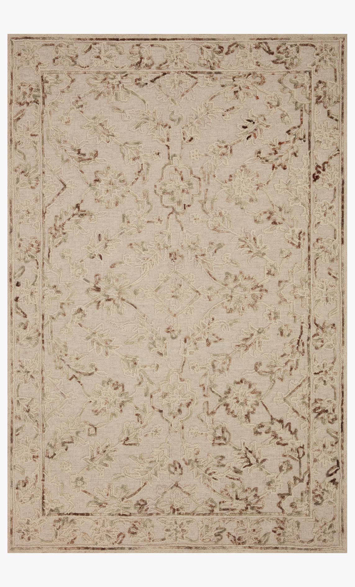 Loloi II Halle Collection - Traditional Hooked Rug in Natural & Sage (HAE-02)