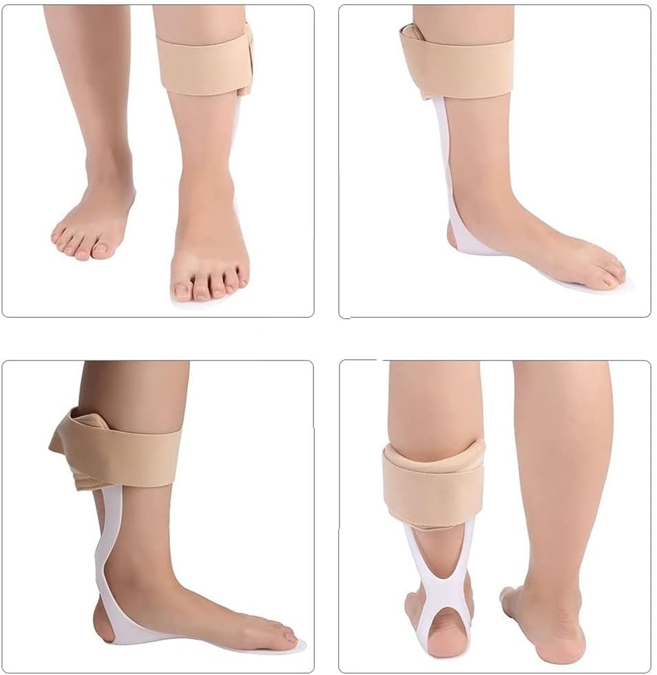 Lightweight Polyethylene Foot Drop Braces, Padded Calf Ankle Foot Orthosis Stabilizer, Support for Stroke, Flat Feet, Nerve Injury