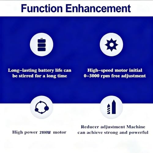 2100W Electric Paint Mixer, High Speed Tank Mixer 200-3000 RPM, 1 Ton Capacity for 1000L, Adjustable Teles Reach 75-120cm, Ideal for Professional Use