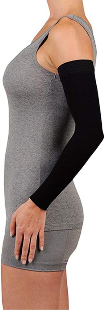 Juzo Soft 2001 20-30mmhg Standard Armsleeve with Silicone Top Band for Women,Black,3 (III)