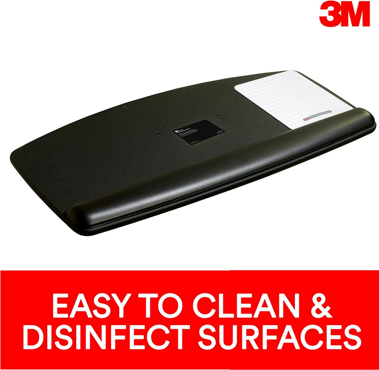 3M Sit/Stand Easy Adjust Keyboard Tray, 25.5 in. x 12 in. Wood Platform, 23 in. Track, Black, Wrist Rest and Mouse Pad