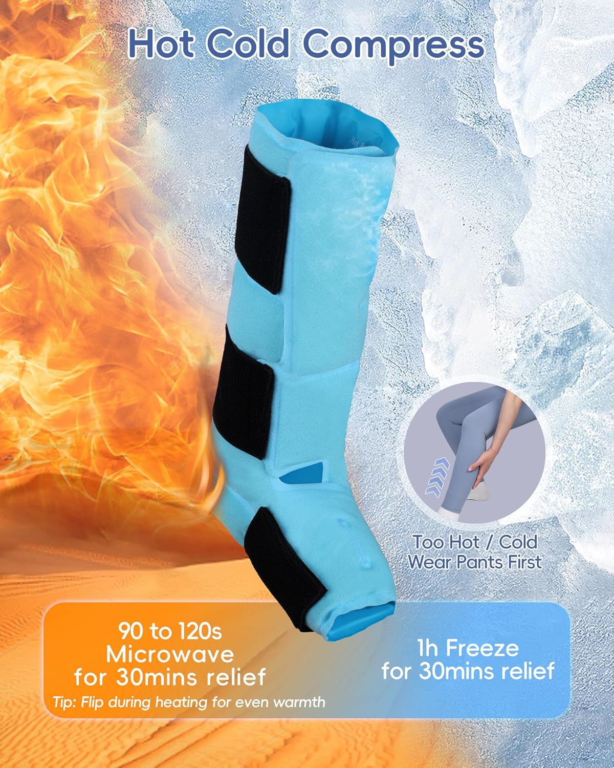 Comfytemp Shoulder Ice Pack Wrap and Full Ankle Foot Ice Pack for Injuries, FSA HSA Eligible, Hot & Cold Compression