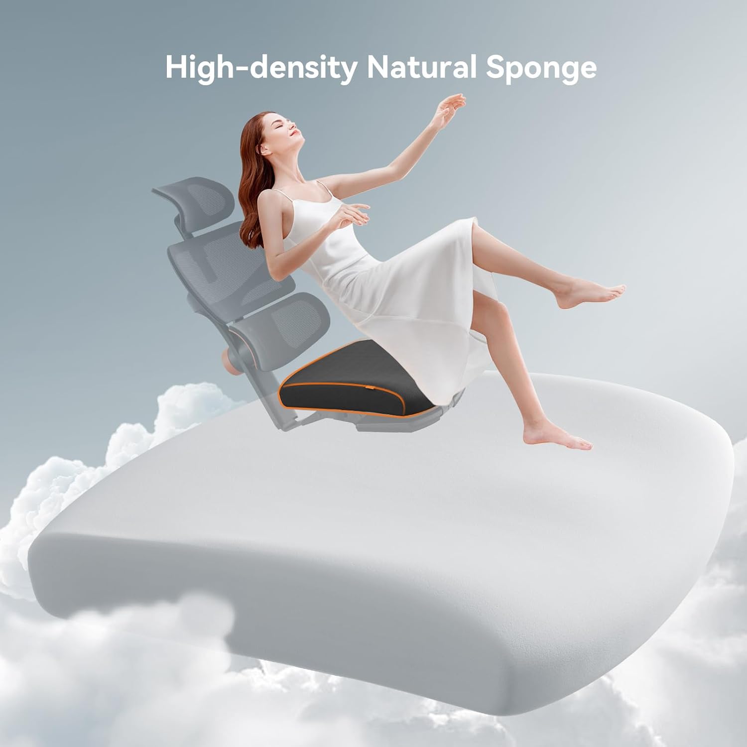 Newtral Office Chair Ergonomic - Home Office Desk Chair, Back Pain Chair with Auto-Following Lumbar Support, 4D Armrest, Seat Depth and Height Adjustable (No Foot Rest, Black)