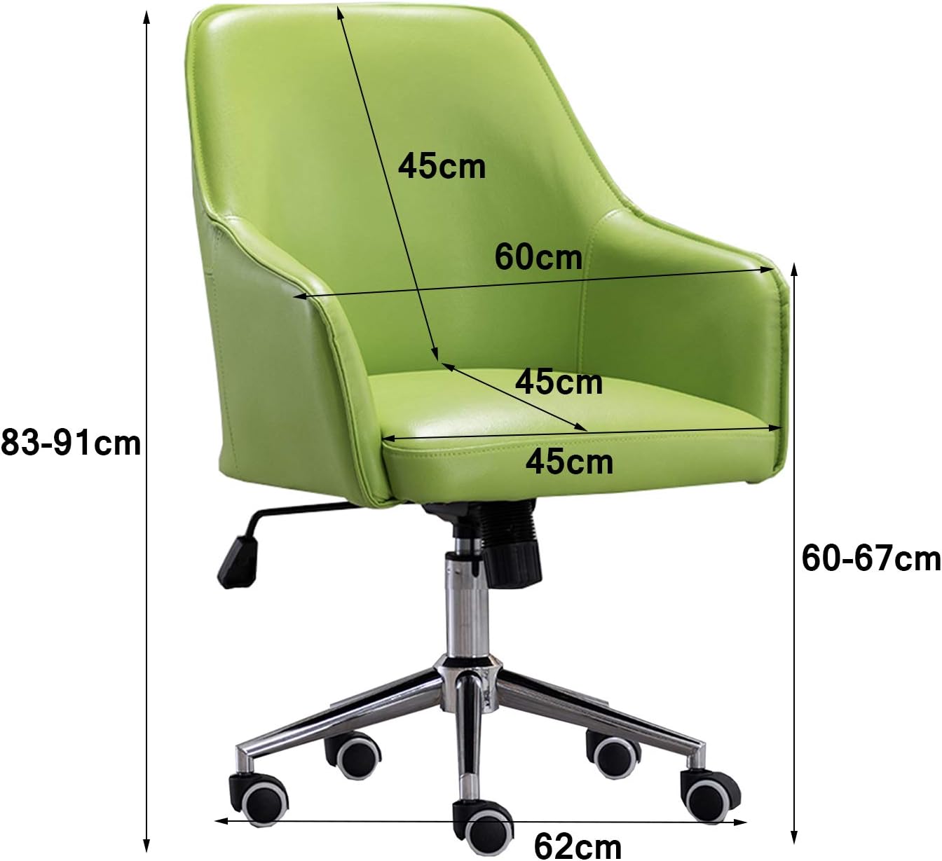 Comfy Office Chair Home Office Chair Ergonomic Desk Chair Pu Leather Computer Chair with Lumbar Support Armrest Swivel Adjustable Mid Back Task Chair for Home Office Chai,Khaki