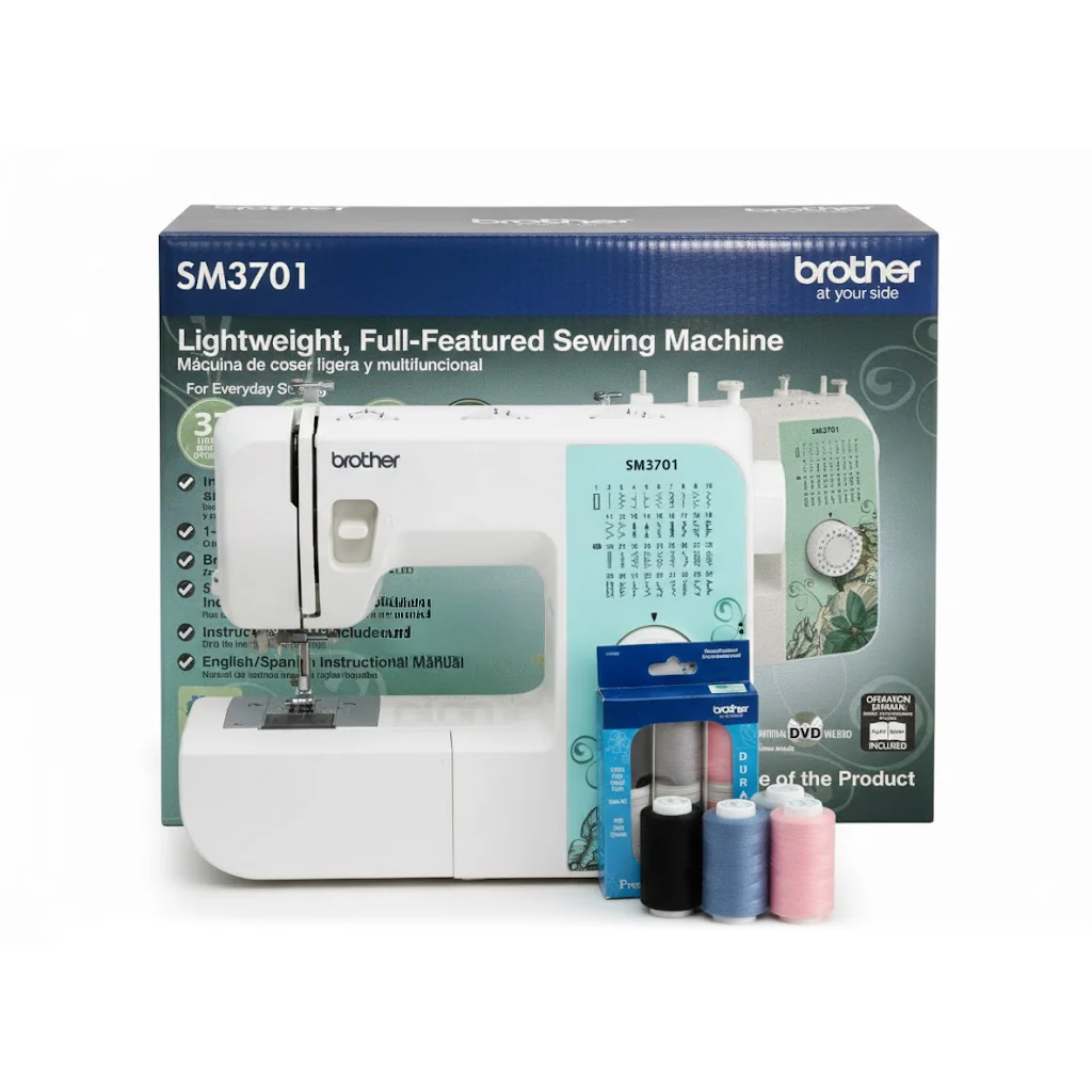 Brother SM3701 Sewing Machine, 37 Built-In Stitches with 6-Pack Thread