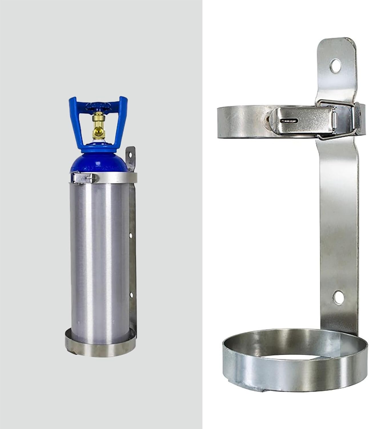 Stainless Steel Small Oxygen Cylinder Rack for Clinics & Home Use - Fixed Shelf Organizer for 7