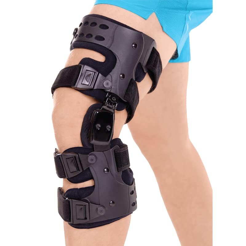 BraceAbility Osteoarthritis Unloader Knee Brace - Best Unicompartmental OA Support for Bone on Bone Arthritis Pain, Medial or Lateral Compartment Valgus Unloading, Arthritic Cartilage Repair (Left)