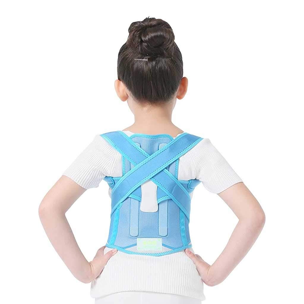 Rsmmpqa Adjustable Back Posture Corrector with Resin Keel Support Brace Support Belt Posture Corset Correction for Students Children (Color : Blue) (Blue)