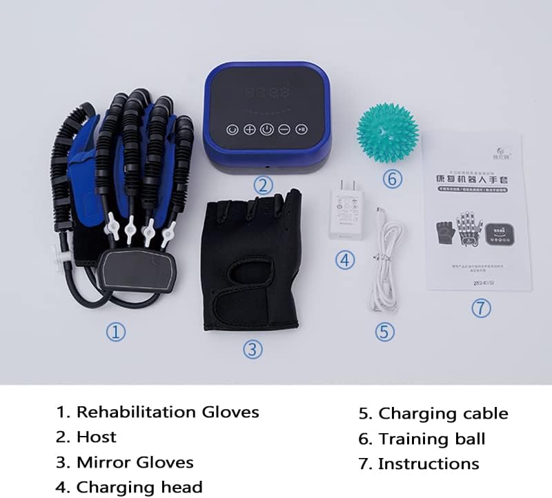 Finger and Hand Function Rehabilitation Trainer Robot Rehabilitation Gloves Right Rehabilitation Exercise Equipment for Arthritis Stroke Hemiplegia Patients (Right Hand -M)