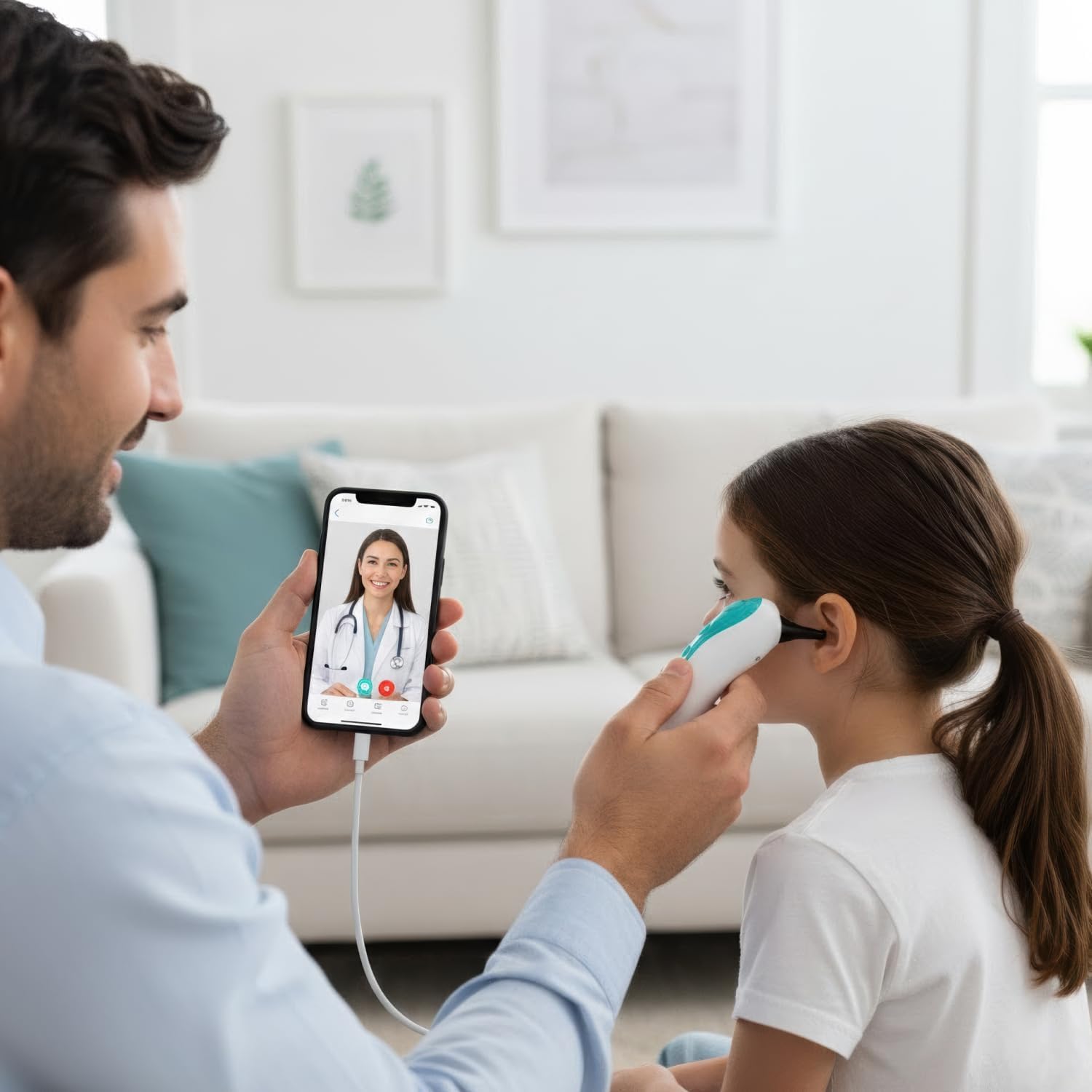 Remmie 4 AI-Powered Digital Otoscope with Light for Home Use - Ear Infection Checker for Kids & Adults - Nose Scope Video Camera with Telemedicine-Enabled App - FDA-Registered