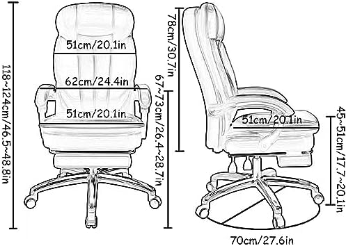 Ergonomic Office Chair - Adjustable Height Desk Chair with Lumbar Support and Retractable Footrest - High Back Chairs Pu Leather Thick Seat Cushion, Head, and Arm Rests -,Yellow