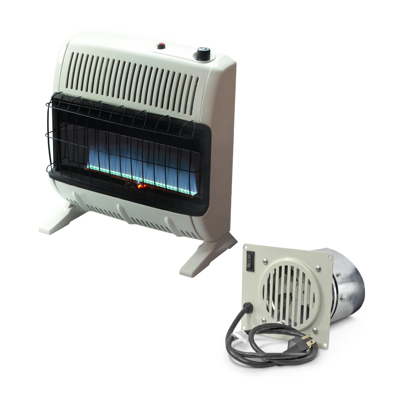 Mr. Heater 30K BTU Natural Gas Blue Flame Vent Free Heater with Vent Free Blower