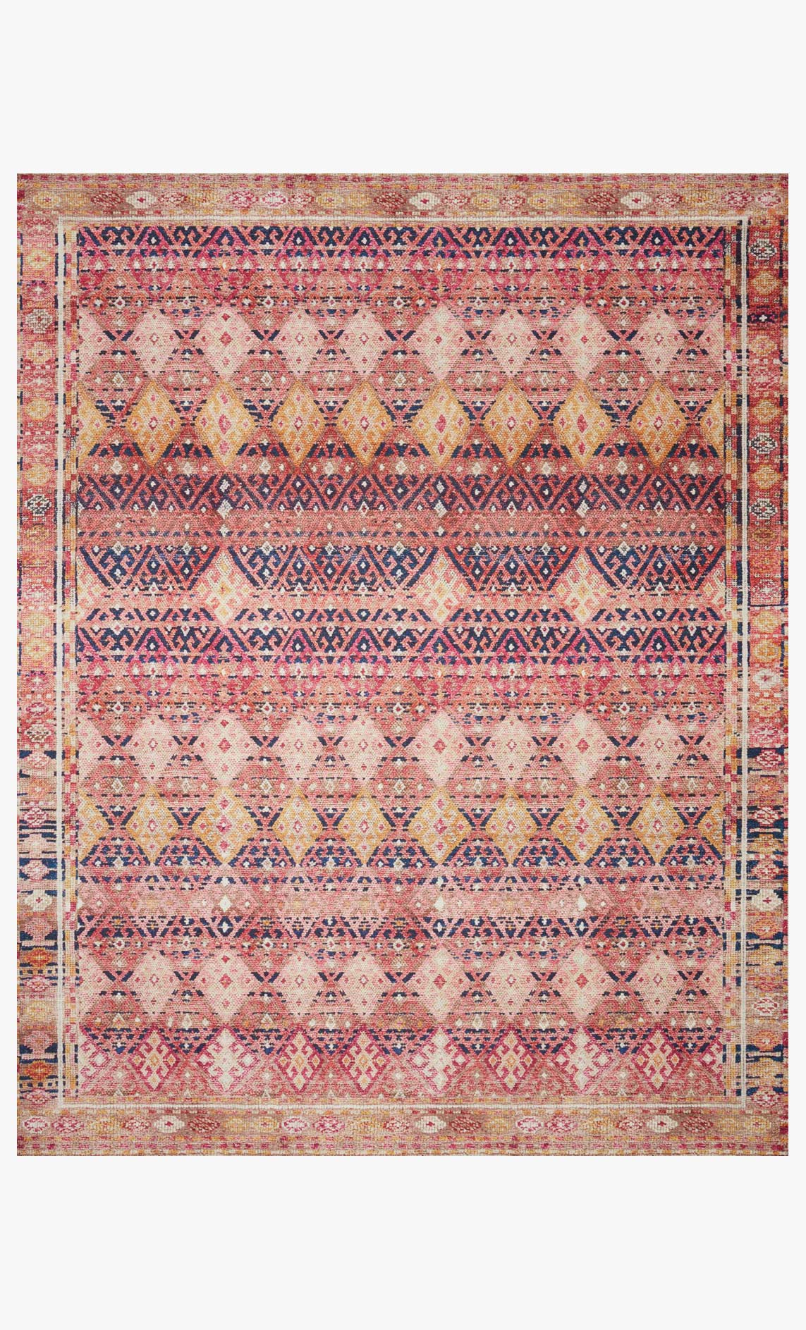 Loloi II Layla Collection - Traditional Power Loomed Rug in Magenta (LAY-15)