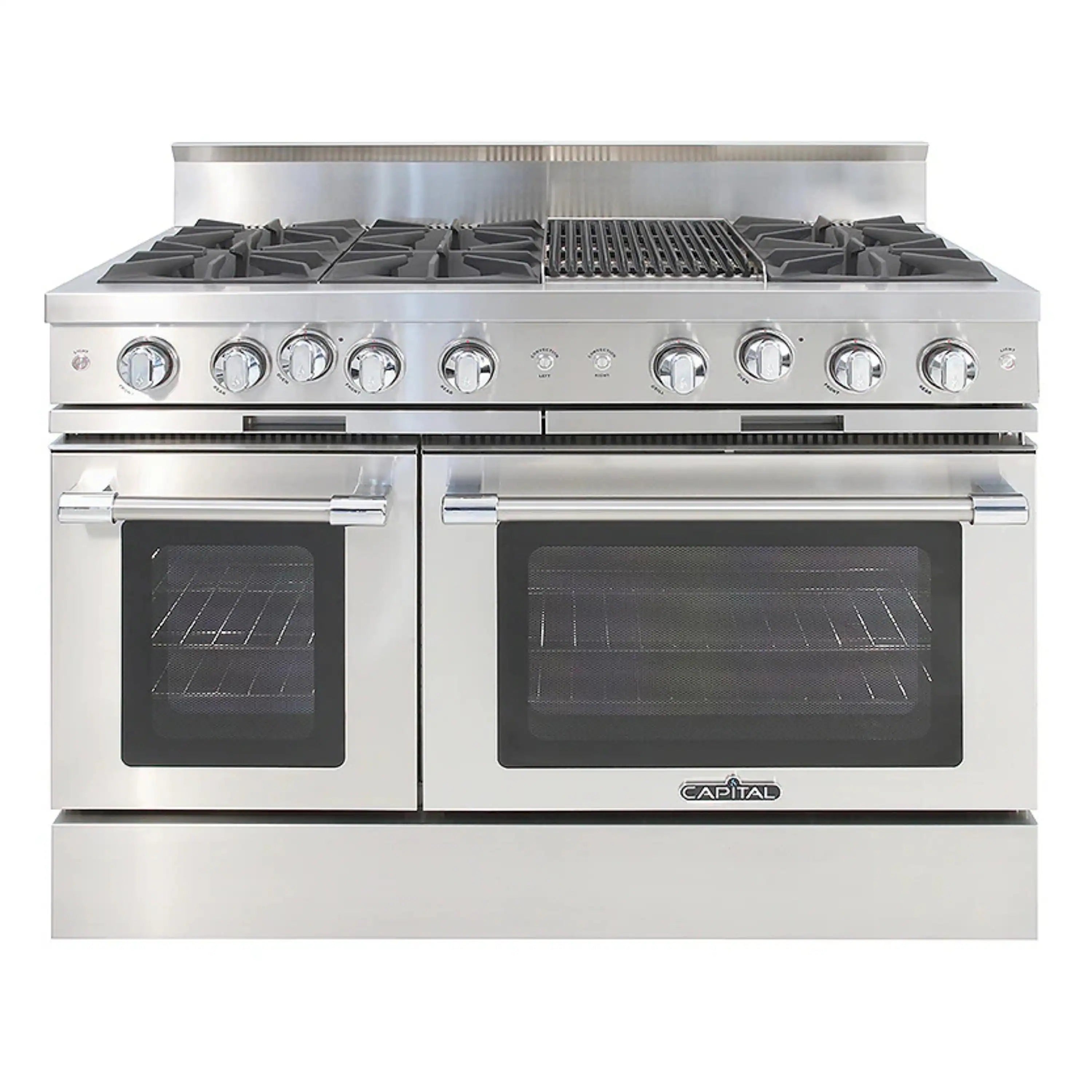 Capital 48-Inch Classic Chef Gas Range in Stainless Steel with 6 Open Burners & Grill (MCOR484B2)