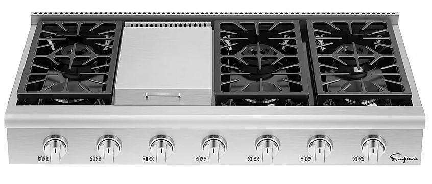 Empava 48-Inch Pro-Style Slide-In Natural Gas Cooktops in Stainless Steel (EMPV-48GC32)