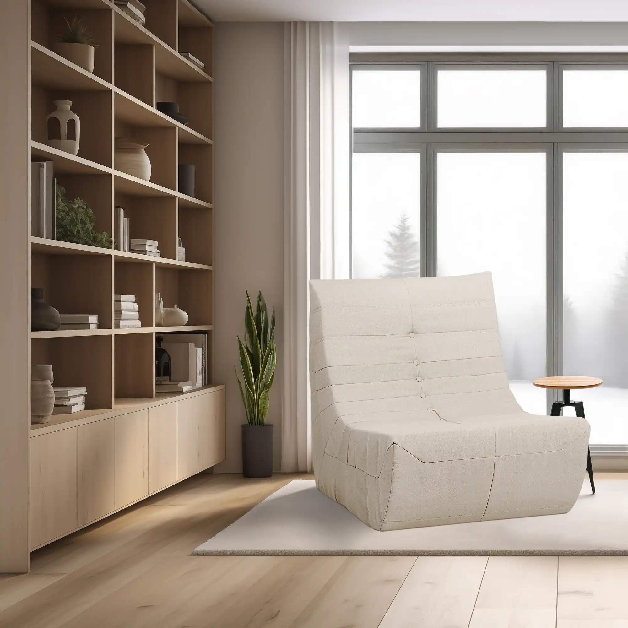 Deko Living Beige Compressed Foam Chair (CIF50219LST)