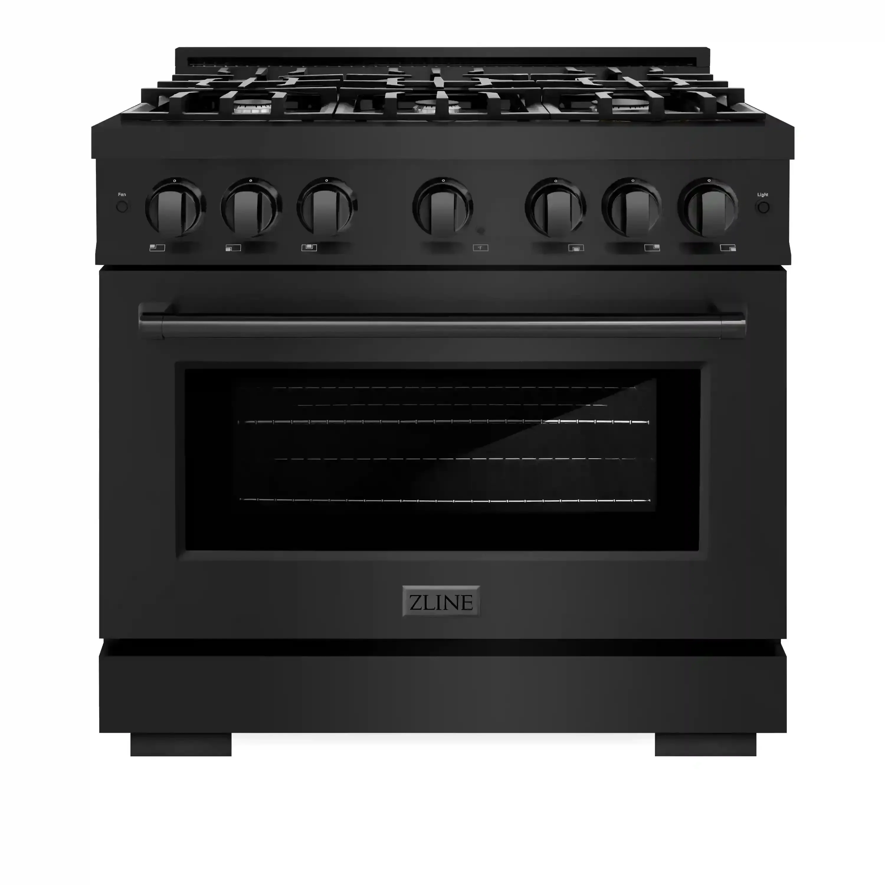 ZLINE 36-Inch Select Series Gas Range with 6 Burner Cooktop and 5.2 Cu. Ft. Gas Convection Gas Oven in Black Stainless Steel (HGRB-36)